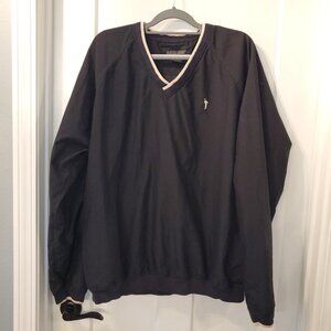 Austin Golf Tour Men’s Windbreaker Pullover Black V-Neck Long Sleeve - Size L